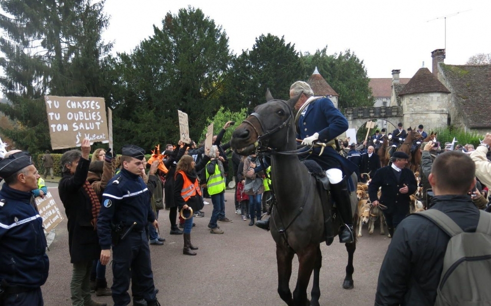 manifestation contre la chasse à courre (picardie)